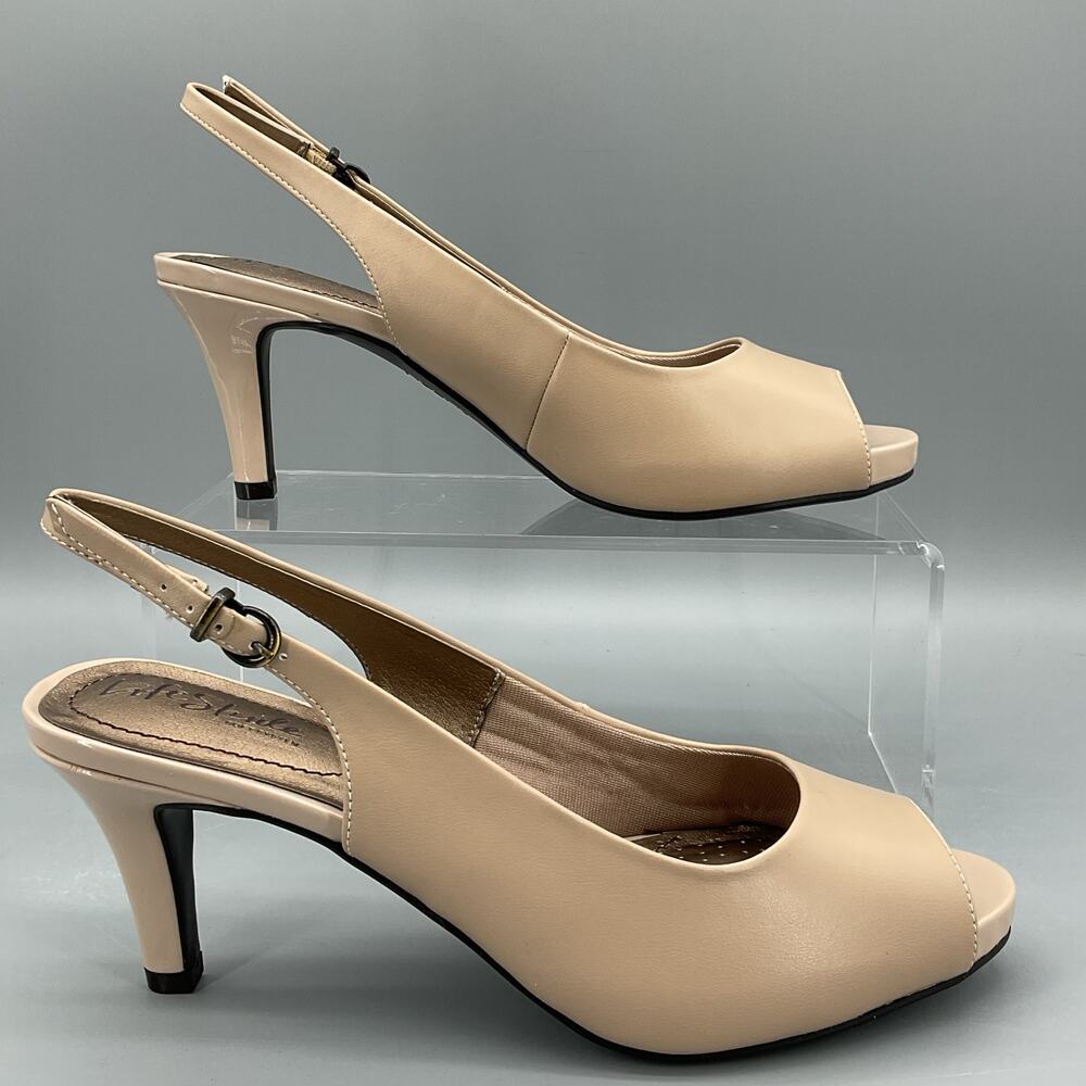 NEW Lifestride Women’s Teller Slingback Dress Heels Silky Taupe Size 9.5N